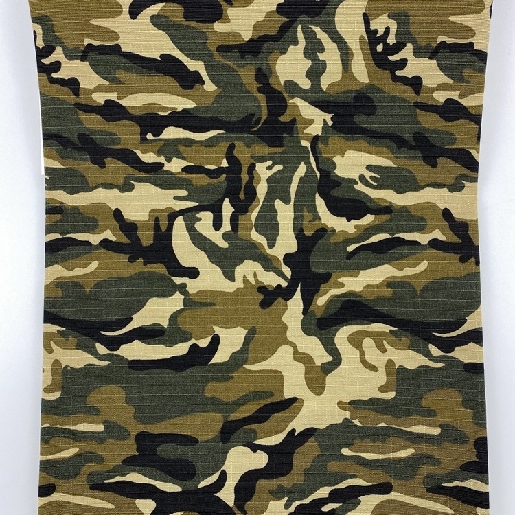 Woven twill leave woodland t/c polyester cotton waterproof leaf greta camo workwear camouflage ripstop printed fabric for hat