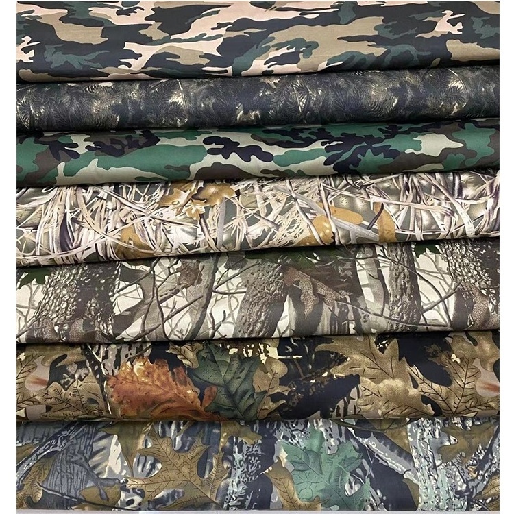 Woven twill leave woodland t/c polyester cotton waterproof leaf greta camo workwear camouflage ripstop printed fabric for hat