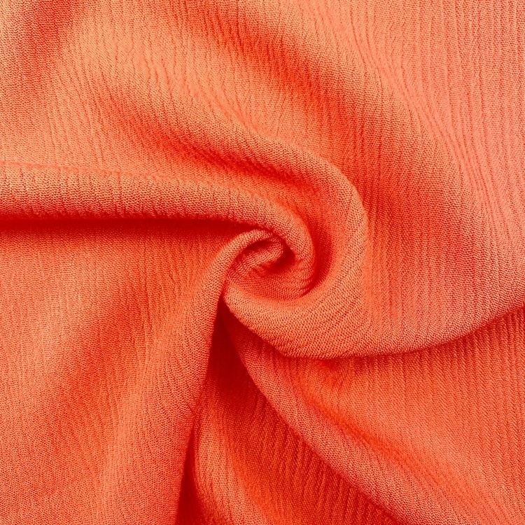 Super hot solid plain dyed challis red white baati moss crinkle 100% rayon yoryu viscose crepe fabric for summer dress