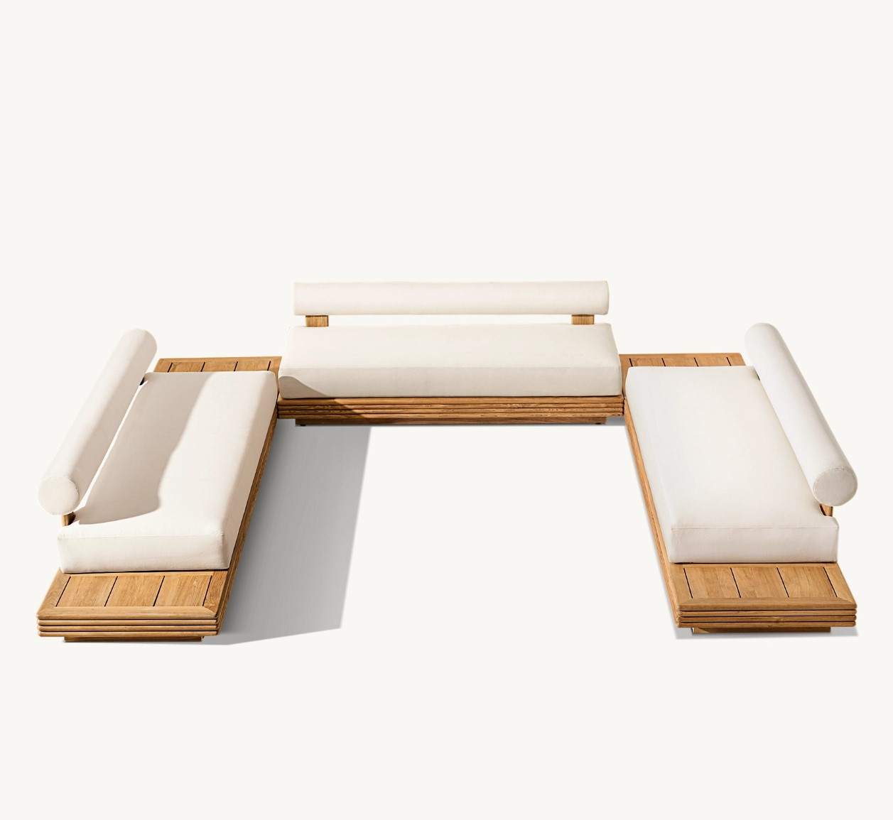 BONDI New Design Luxury Excellent Quality Teak Modular U-Sectional Sofa Set Furniture Outdoor for Hotel Resort