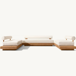 BONDI New Design Luxury Excellent Quality Teak Modular U-Sectional Sofa Set Furniture Outdoor for Hotel Resort