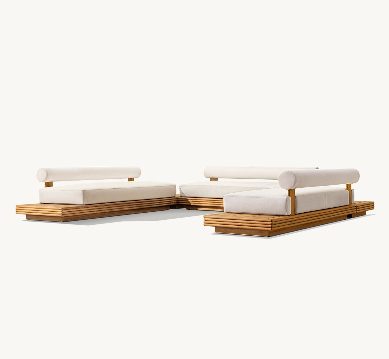 BONDI New Design Luxury Excellent Quality Teak Modular U-Sectional Sofa Set Furniture Outdoor for Hotel Resort