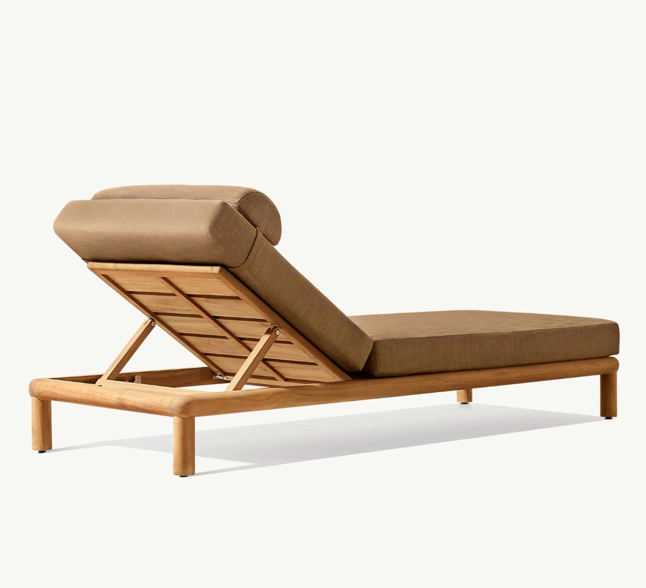 PALMA High end Outdoor Teak Sun Lounger with All Weather Cushion Teak Wood Chaise Lounge for Hotel Resort Project Sunbed