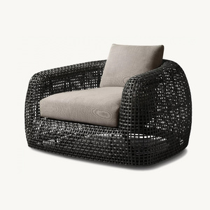 GEMINI New Freniy Comfy Large Swivel Single Sofa Handcrafted All Weather Resin Wicker Lounge Chair Outdoor Patio Garden Sofa