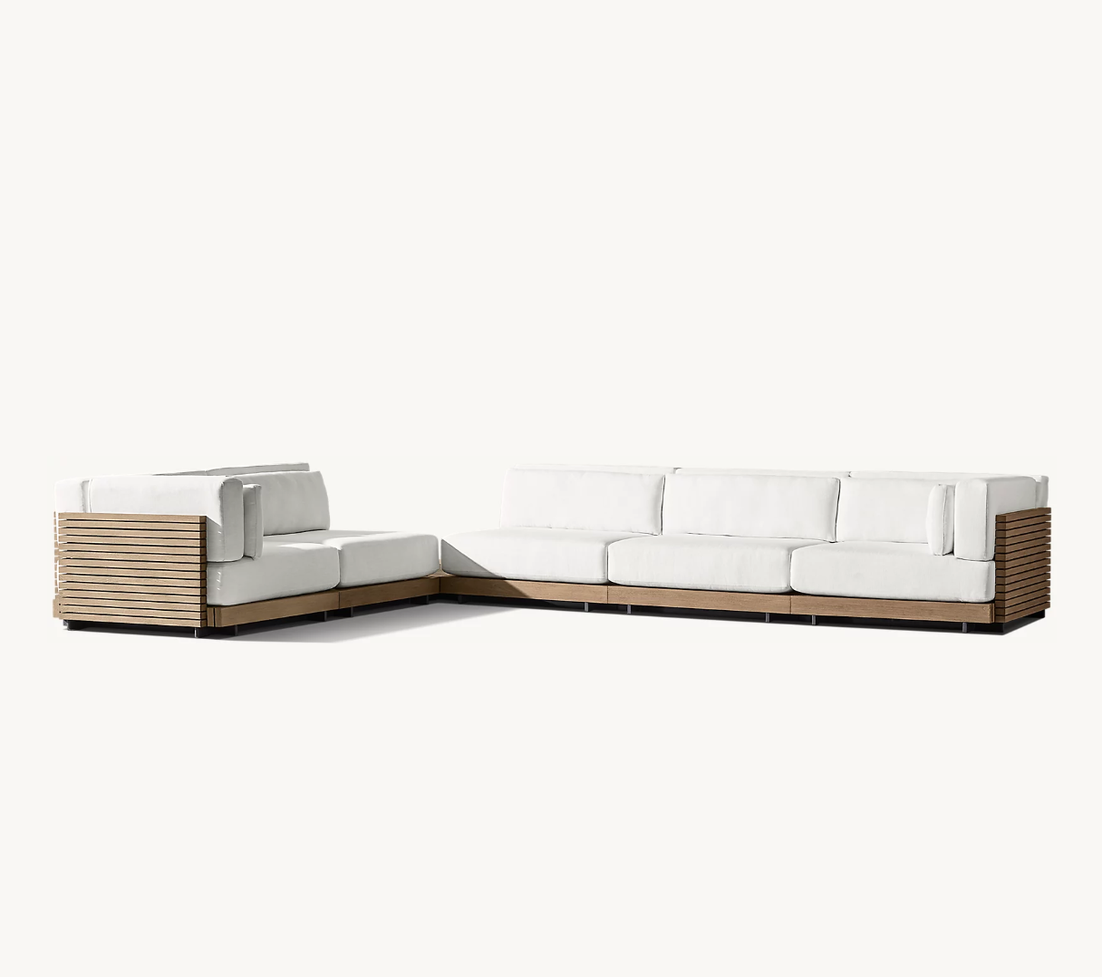 LUXORA Outdoor patio garden sets hotel resort teak sofa modular L-sectional modern luxury outdoor furniture sofa