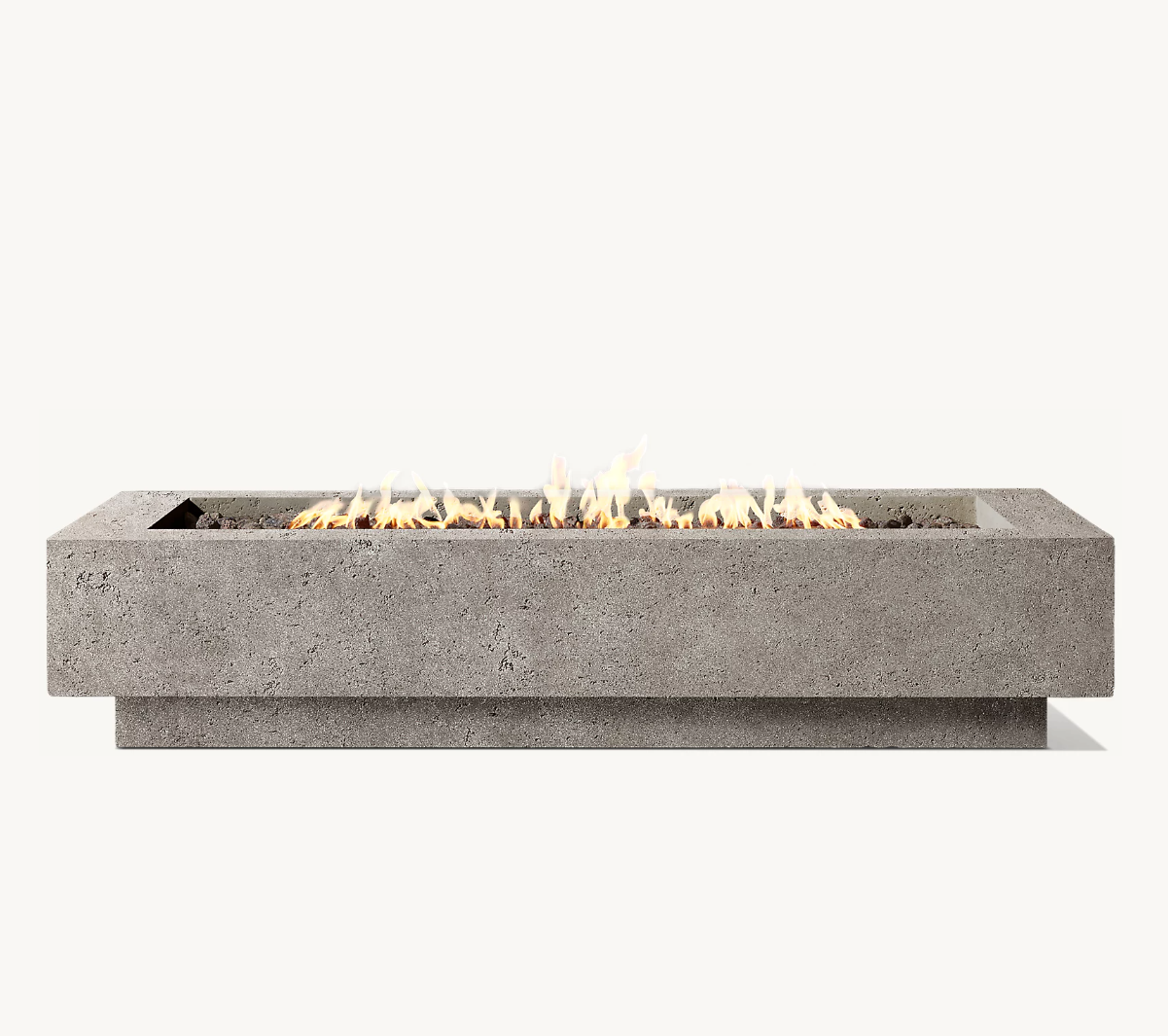 IXTAPA Outdoor Patio Set Reinforced Concrete Fire Pit Natural Gas Propane Ixtaran Rectangular Plinth Fire Table