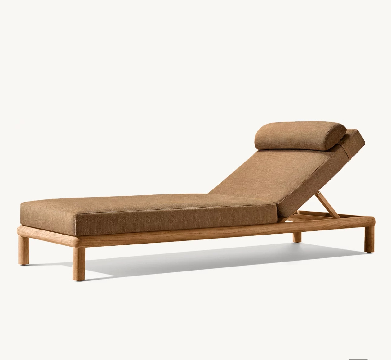 PALMA High end Outdoor Teak Sun Lounger with All Weather Cushion Teak Wood Chaise Lounge for Hotel Resort Project Sunbed