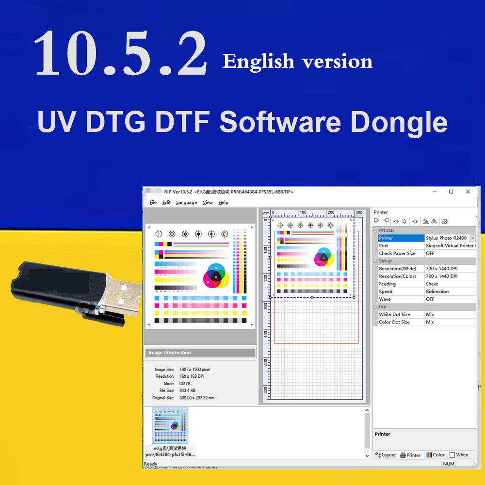 RIP Dongle DTF 10.5.1 10.3 9.03 RIP Software 10.3 For Epson L805 L800 R1390 I3200 XP1500 L1800 DTF Printer Software