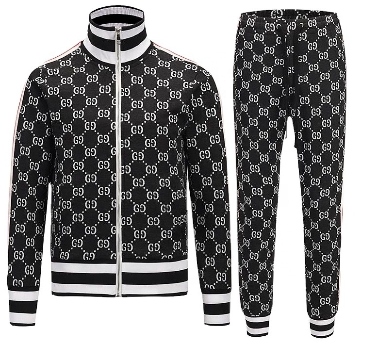 Manufacturer Men's Urban Front Zipper Enclosure Tracksuit With Ribbed Hem & Cuff Zip Up Printed Fabric Sublimated Sweat Suit Set