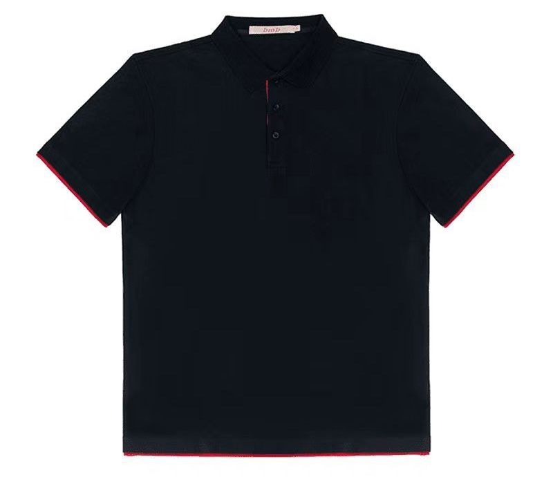 High Quality Color Blocked Short Sleeved Stand Collar Two Tone Embroidered Logo Plain Navy Blue Polo Shirts