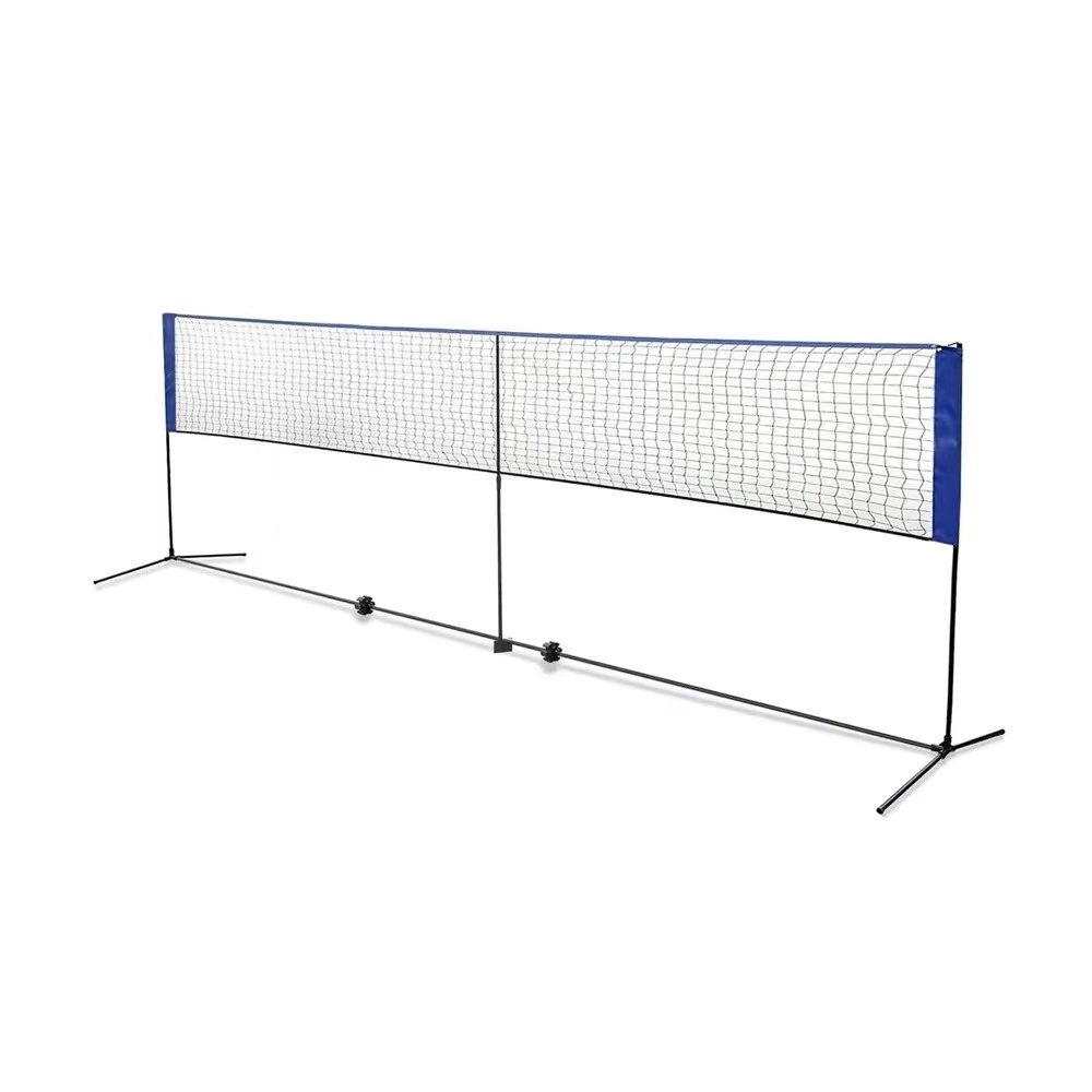 Adjustable Height portable volleyball beach soccer lawn tennis pickleball net set outdoor sport badminton nets pole post stand