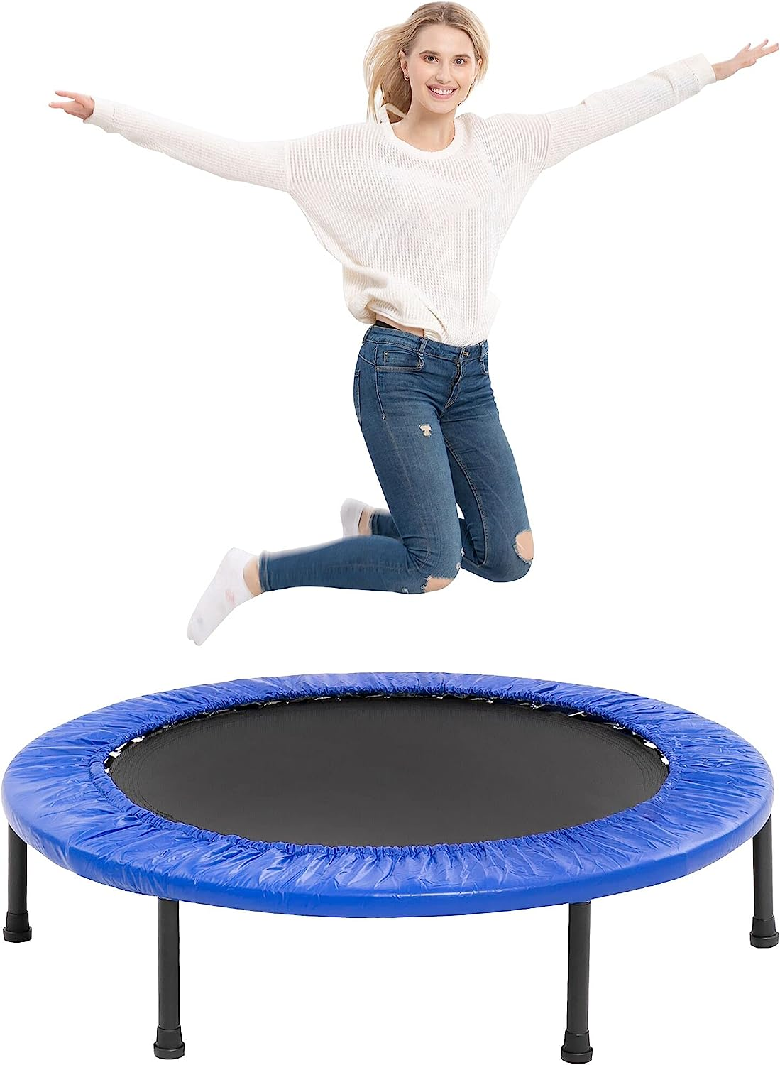 Mini Foldable Rebounder Spring Cover 38inch Small Fitness Trampoline for adult