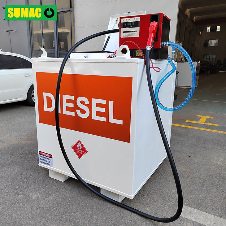 Sumac 1000l carbon steel double deck Self bunded fuel storage tank /Portable mobile gasoline filling station/oil storage tank