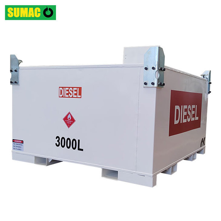 Carbon Steel Skid Mounted Double Walled Diesel Fuel Ibc Tank 3000L Petrol Gasoline Storage Tank