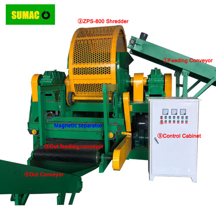 Waste Crumb Rubber Tyre Shredder Recyle Machinery In Other Rubber Processing Machinery