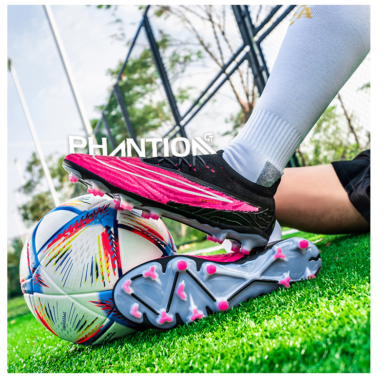 OEM Custom Design China Green Field Competition Football Firm Ground Cleats White Indoor Fg Soccer Boots Football Shoes