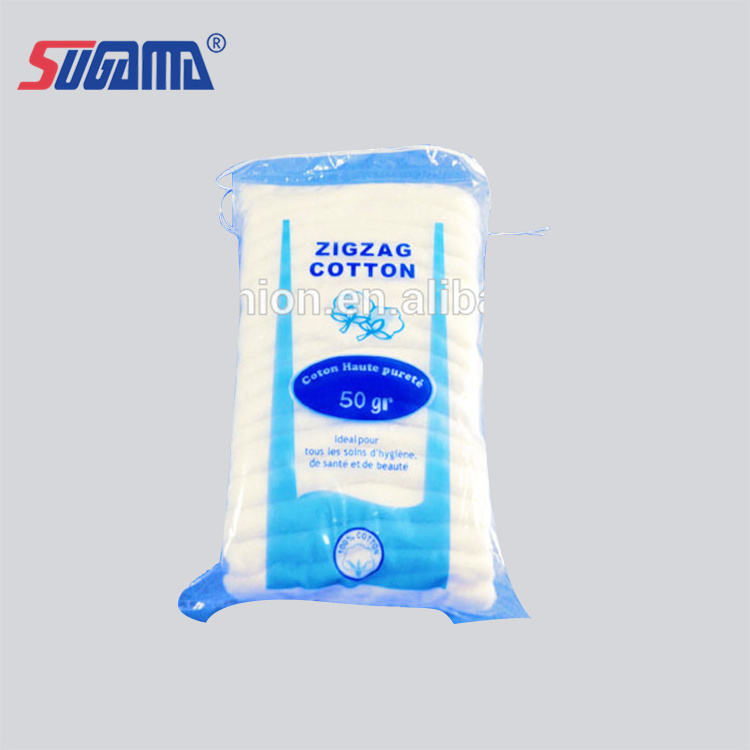 Custom Weight 50g 100g 200g 500g 1000g Zig-Zag Cotton Wool for Medical Supply