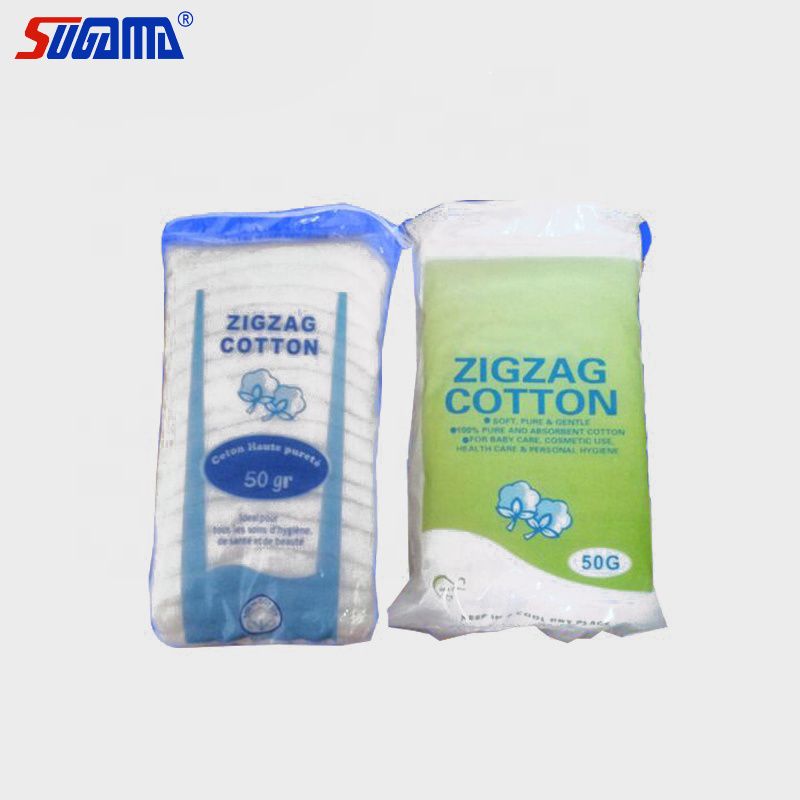 Custom Weight 50g 100g 200g 500g 1000g Zig-Zag Cotton Wool for Medical Supply