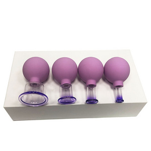 Glass Facial Cupping Set Silicone Vacuum Suction Massage Cup Lymphatic Therapy Set Professional face Cupping Set