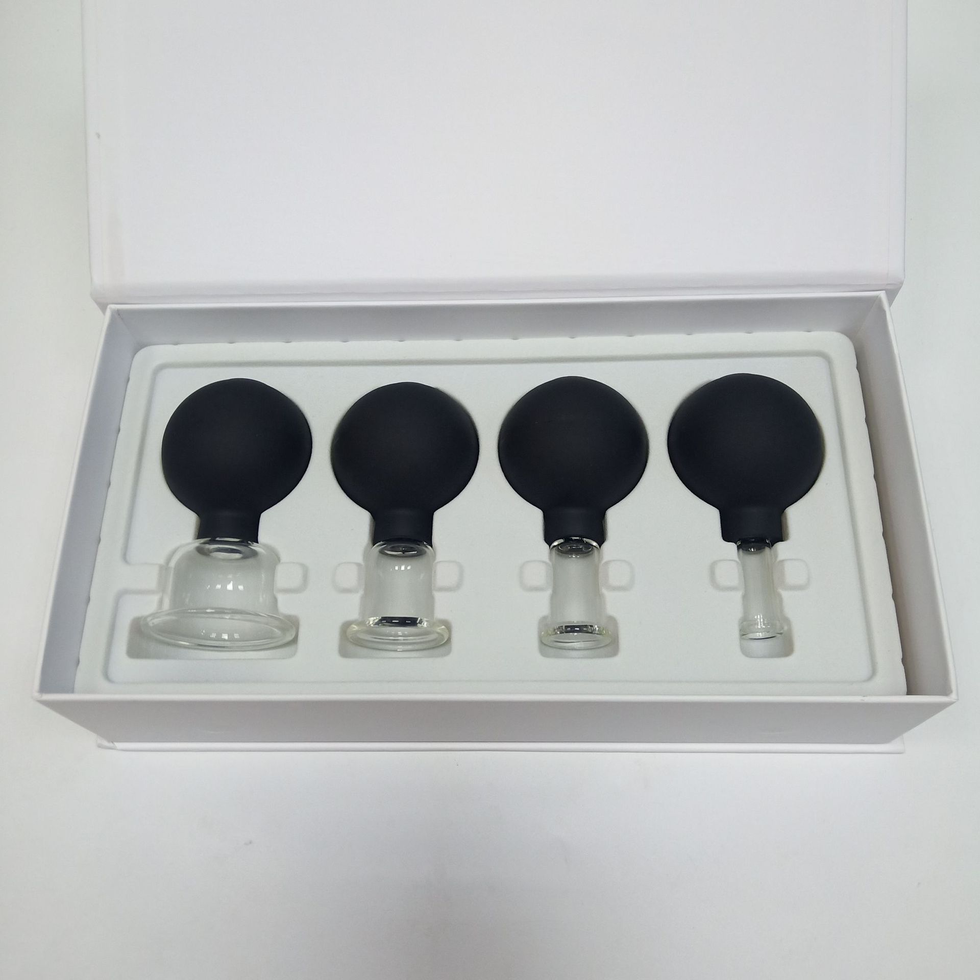 Glass Facial Cupping Set Silicone Vacuum Suction Massage Cup Lymphatic Therapy Set Professional face Cupping Set