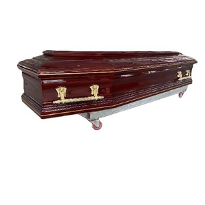 IT236 Plastic coffin handles solid wood coffin with gold line funeral supplies