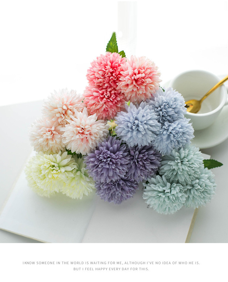 Beautiful artificial Silk dandelion faux flower for home decoration window display wedding flower