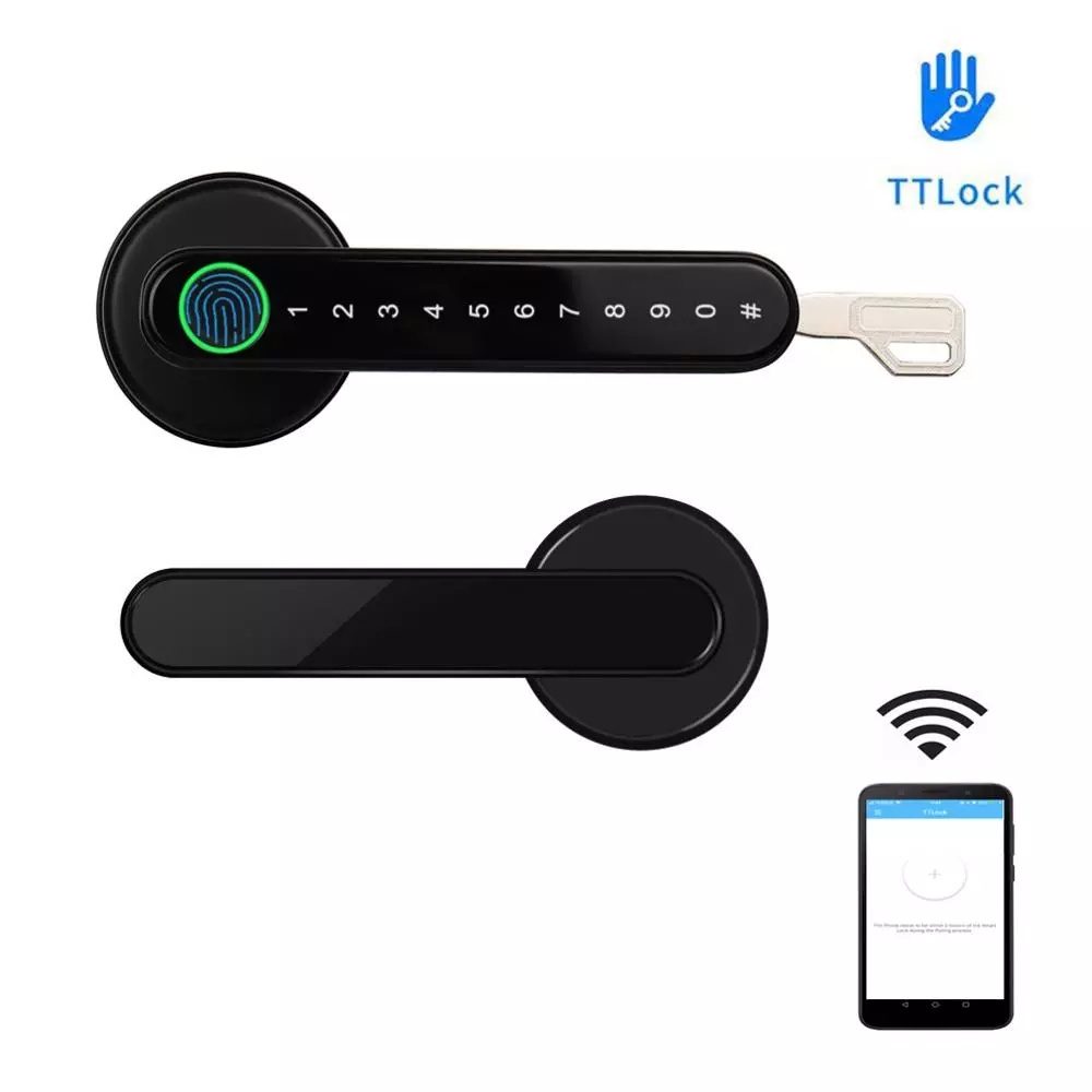 APP Smart WiFi Remote Control Fingerprint Lock Biometrics Password Code Door Lock with Mechanical Key