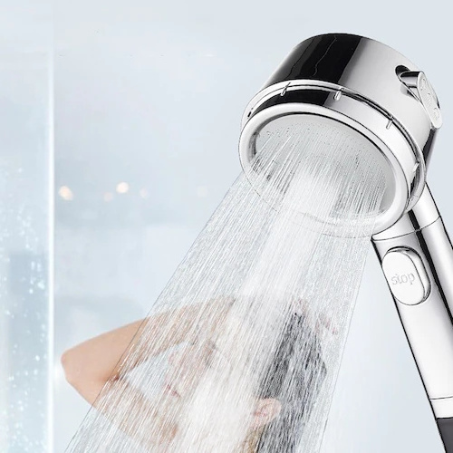 Intelligent Digital Display Showerhead 3 Modes Adjustable Plastic Shower Head Water-Saving Pressure Boosting Spraying Head