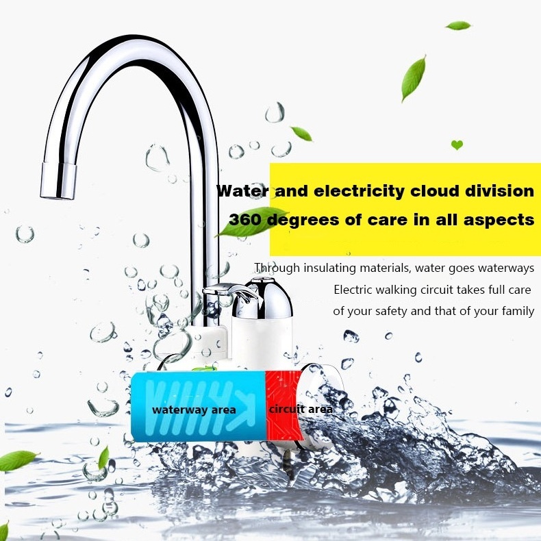 Electric Kitchen Water Heater Tap Instant Hot Water Faucet Heater Cold Heating Faucet Tankless Instantaneous Water Heater