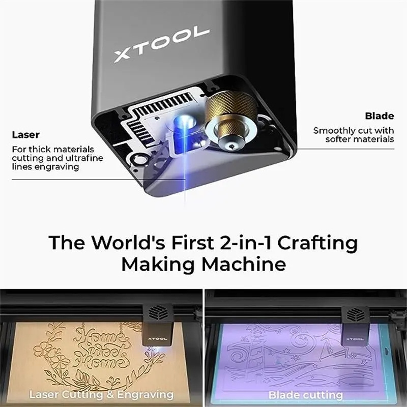 xTool M1 10w Laser Engraver 3-in-1 Laser Engraving Cutting CNC Machine Tools DIY Cutter 3D Printer With RA2 Pro 16MP Auto-Focus