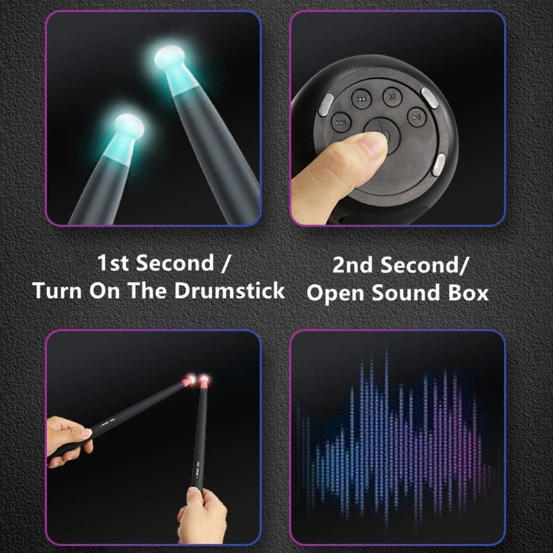 Somatosensory air drum set app tutorial music drum stick rock instrument bt speaker gift toy