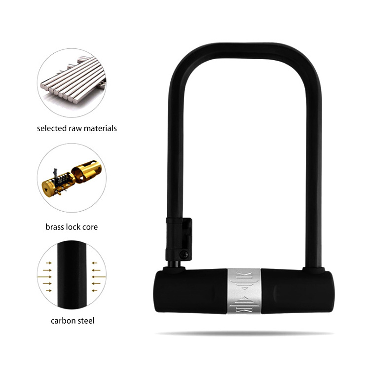 Mountain Bike Anti-Theft Lock Portable U-Bike Lock With Lock Rack