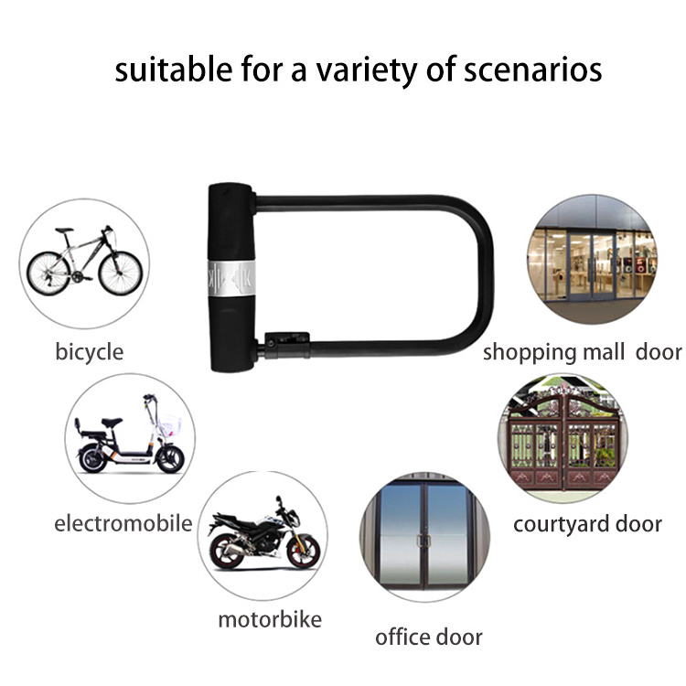 Mountain Bike Anti-Theft Lock Portable U-Bike Lock With Lock Rack