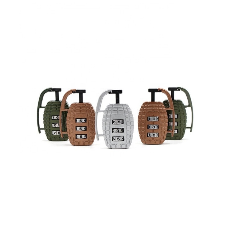 Steel 3 Digital  Combination Outdoor Password Padlock of Grenade  Shape