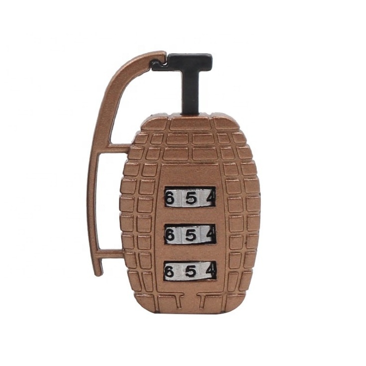 Steel 3 Digital  Combination Outdoor Password Padlock of Grenade  Shape