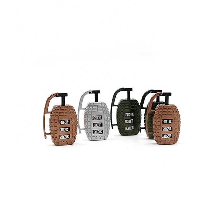 Steel 3 Digital  Combination Outdoor Password Padlock of Grenade  Shape