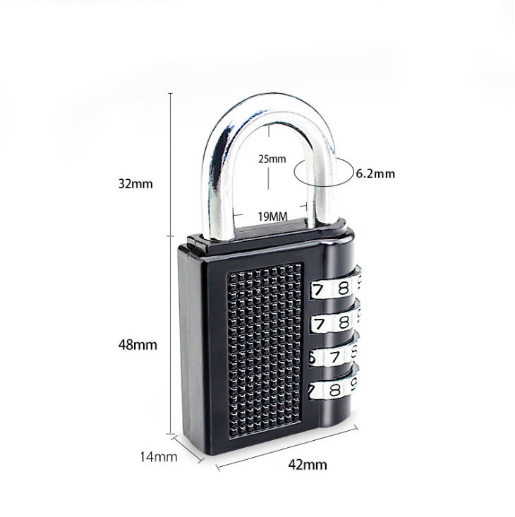 Large Size  Steel 4 Digital Combination Security Password Padlock for Door