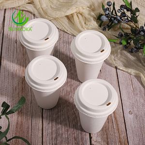 Eco Friendly Premium Biodegradable Disposable Drinking Coffee Cups Sugarcane Bagasse Fiber Sturdy Cups for Hot or Cold Drinks