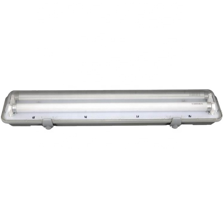 G13 double tubes 2x18w led waterproof light fixture ABS housing PC cover 2ft 4ft 5ft led tube light vapor tight fixture