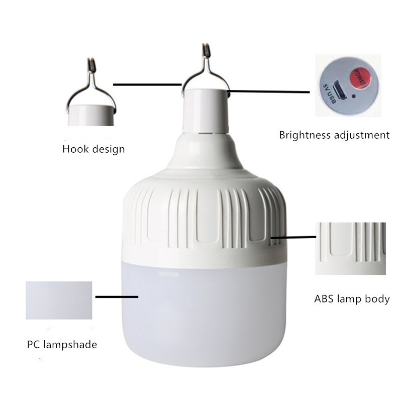 Summao 40w Wireless Usb Rechargeable Camping Rechargeable Emergency Bulb With Usb