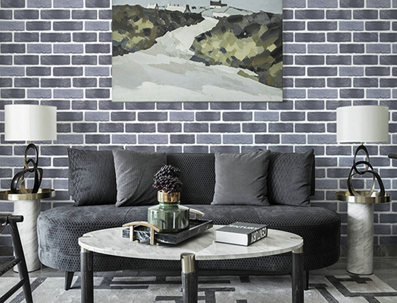 Vintage Brown brick white Gray brick 3 d wallpaper grey  brick wallpaper