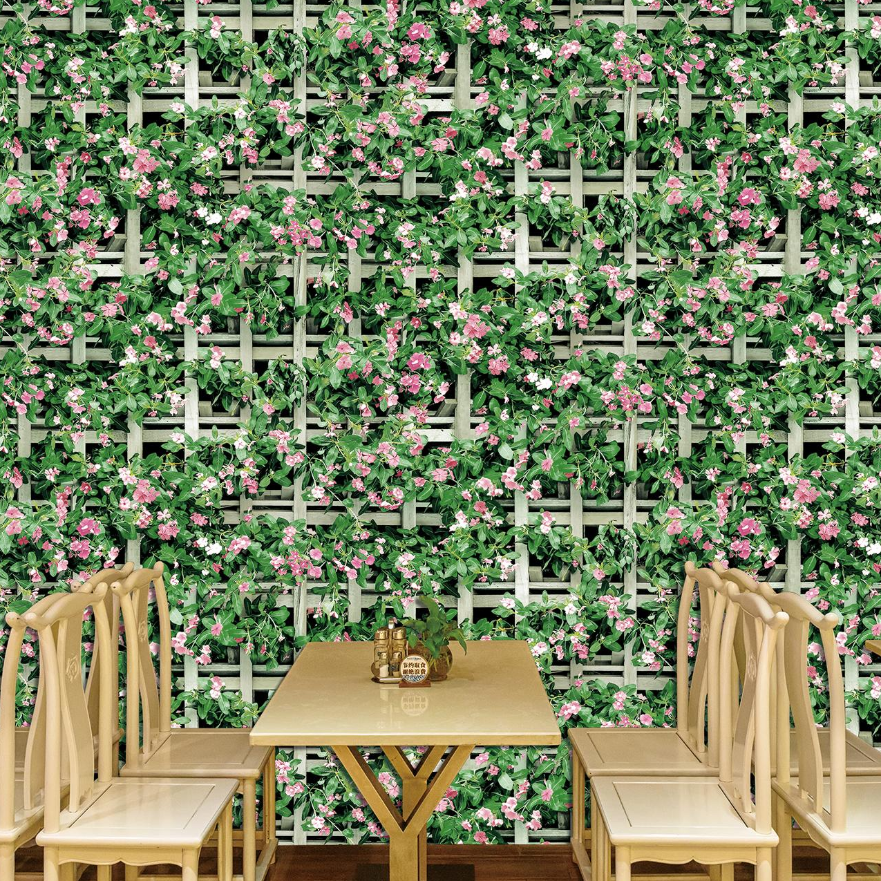 Summer PVC waterproof decorative mural wall paper natural green leaf creeper wallpaper for wall decor