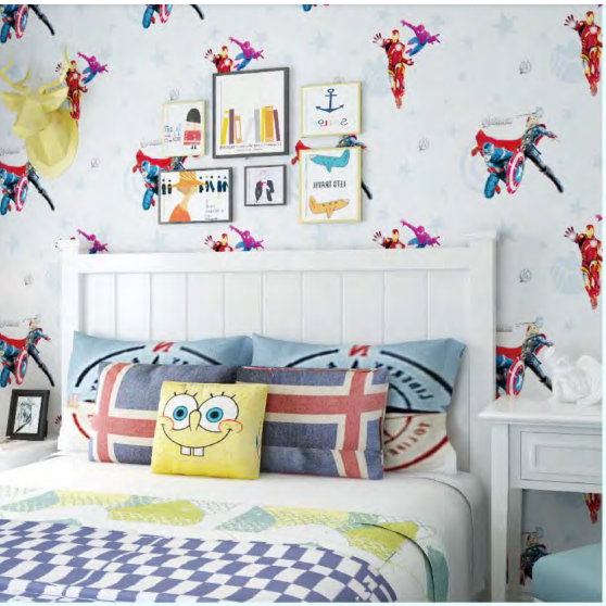 factory hot wallpaper  selling 3d design wallpaper Mickey Mouse cartoon  wallpaper