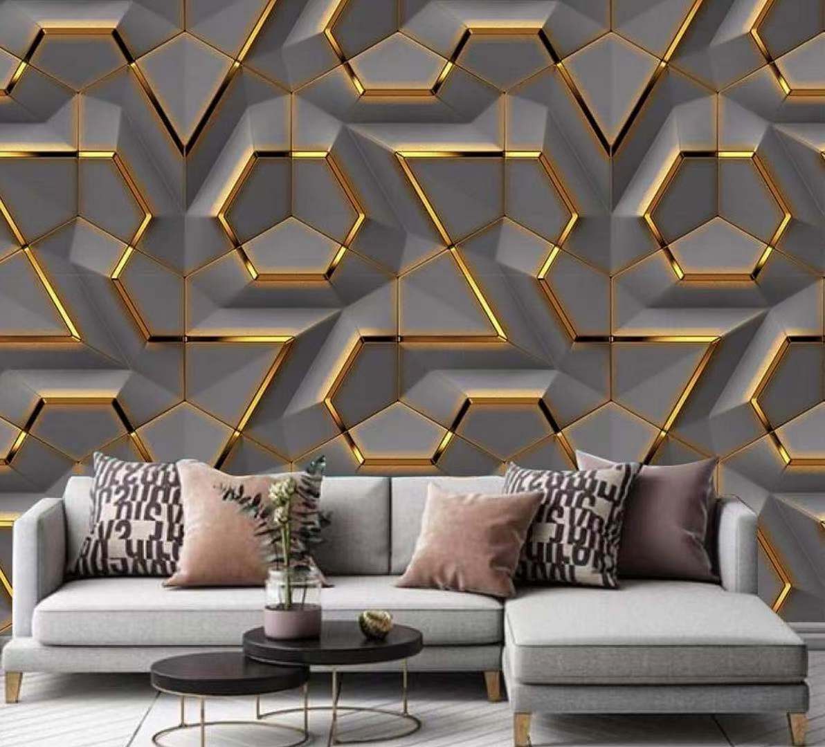 Interior 3d wall paper decoration pvc wallpaper for modern home decoration