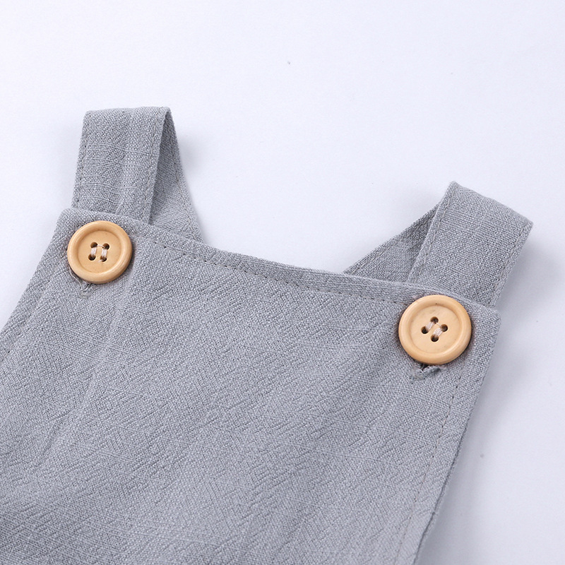 Baby Bubble Romper Cotton Linen Baby Clothes Suspender Bubble Romper Baby Boy Girl Clothes Rompers Newborn