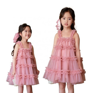 Hot sale Cute baby girl party dress kids tulle tutu princess dress children's clothes