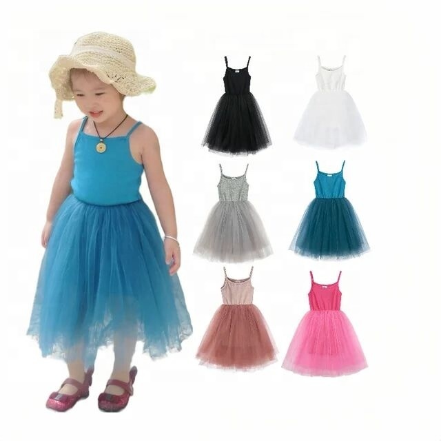 Hot Selling baby clothes girls tutu dress sleeveless infant toddler bubble 5 layers tulle girls' dresses