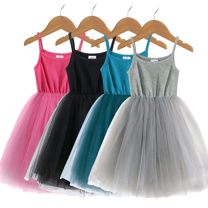 Hot Selling baby clothes girls tutu dress sleeveless infant toddler bubble 5 layers tulle girls' dresses