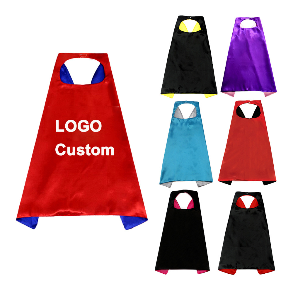 Costume superhero cape adult kids Halloween Capes Party Dress Up Satin Capes