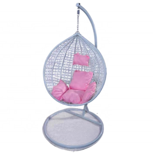 Swing chair hanging Rattan egg cocoon hanging chair with aluminum stand for outdoor or indoor